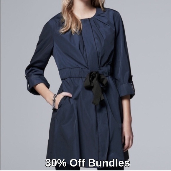 Simply Vera Vera Wang Jackets & Blazers - Simply Vera | Belted Pleated Jacket, Navy